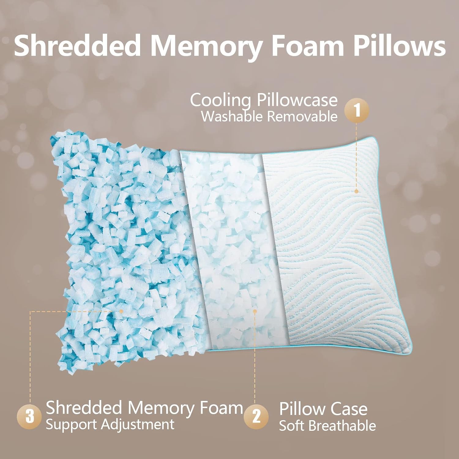 Gel Memory Foam Camping Pillow - Image 2