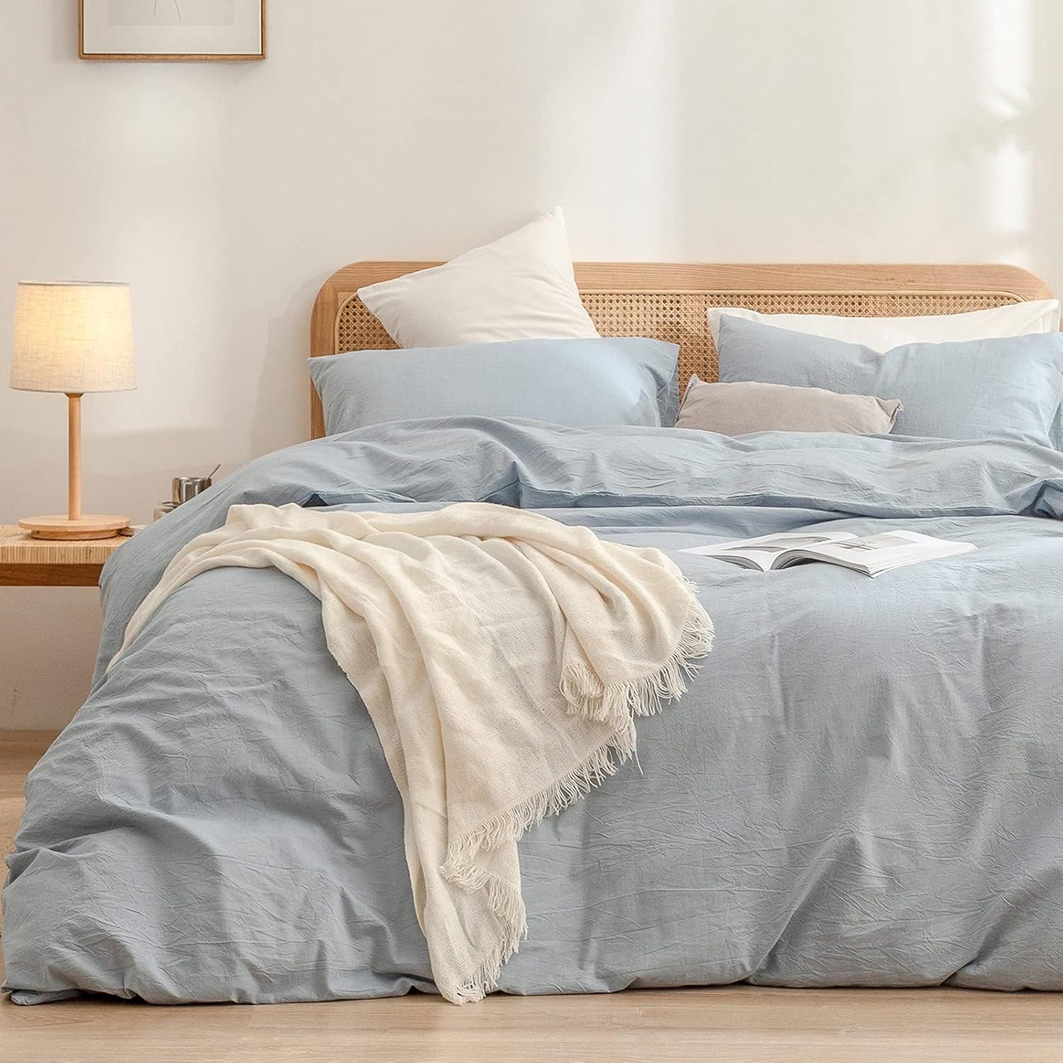 Cornflower Blue Washed Duvet Cover