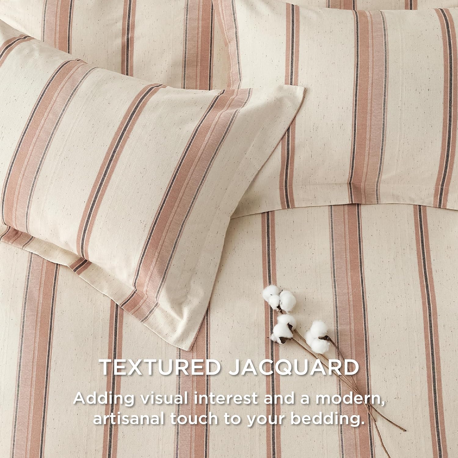 Pink Cotton Waffle-Weave Duvet Cover - Image 2